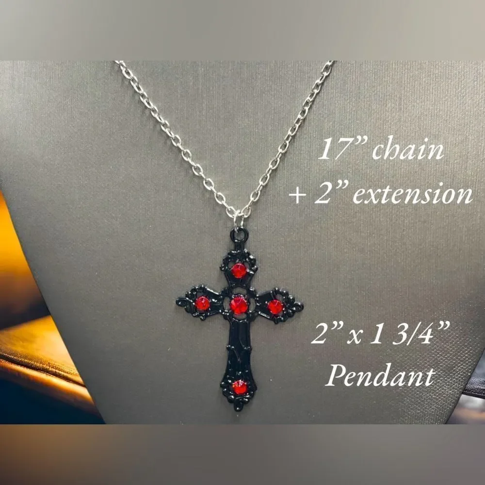 Unisex l Cross Series l Rhinestone Necklace l New